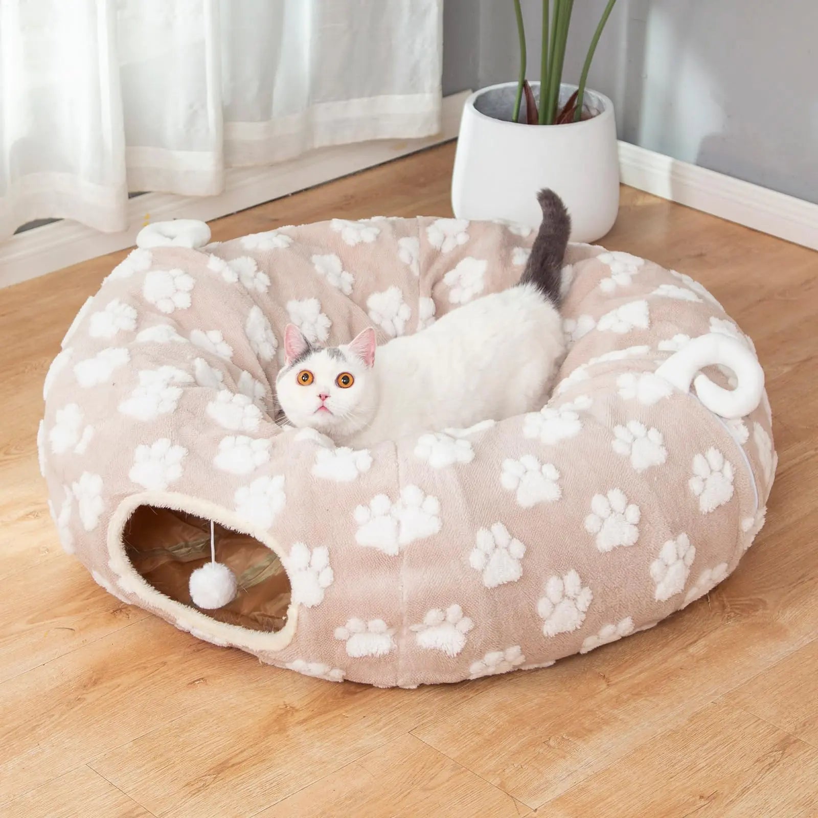 Round Cat Tunnel Bed