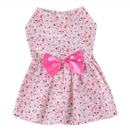 New Pet Clothes Bow Floral Skirt