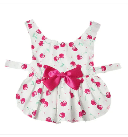 New Pet Clothes Bow Floral Skirt