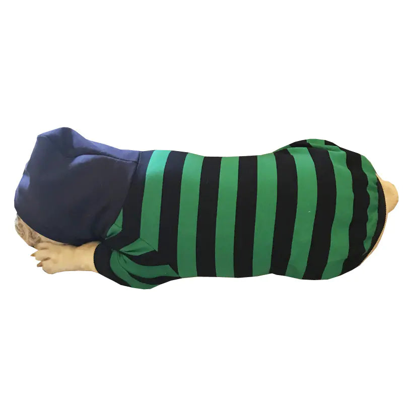 Striped Hooded Pet Clothes for Small Dogs and Cats