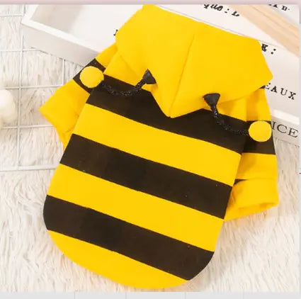 Striped Hooded Pet Clothes for Small Dogs and Cats