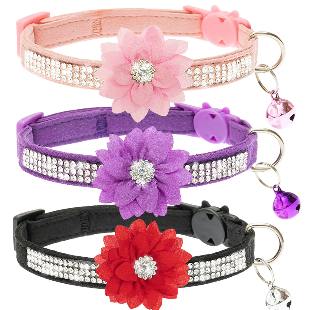 Rhinestone Breakaway Cat Collar with Bell